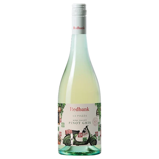 A bottle of 2025 Redbank King Valley La Piazza Pinot Gris 750ml White Wine
