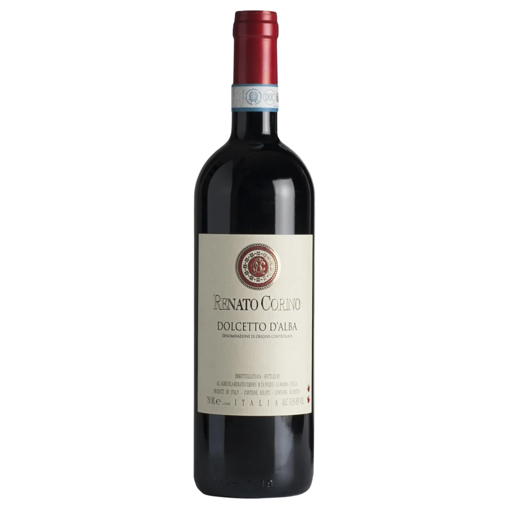 A bottle of 2022 Renato Corino Dolcetto D'Alba 750ml Red Wine