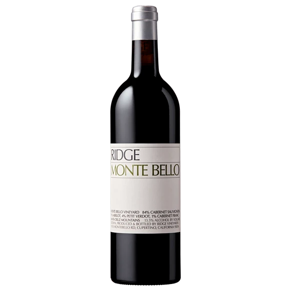 A bottle of 2020 Ridge Monte Bello Santa Cruz Mountains 750ml Red Wine
