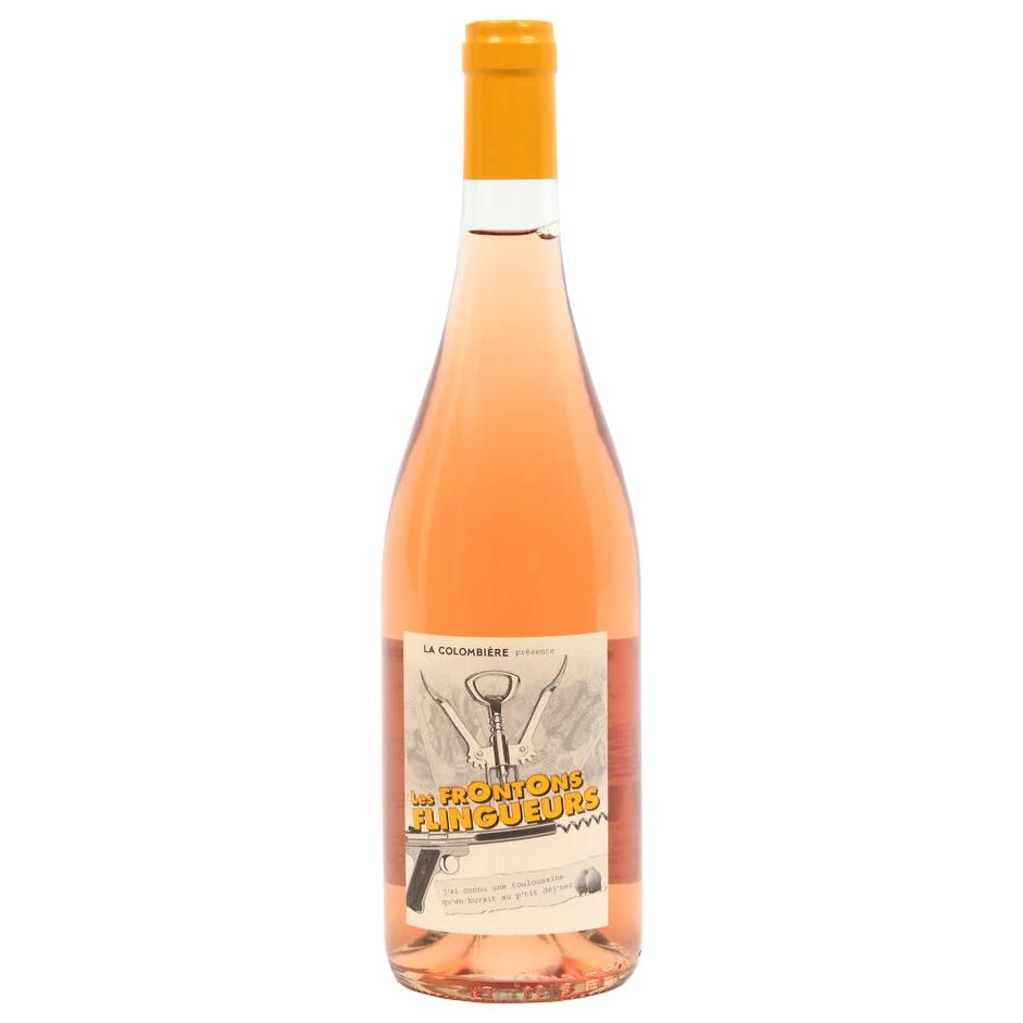 A bottle of 2022 La Colombiere Les Frontons Flingueurs rosé 750ml Red Wine