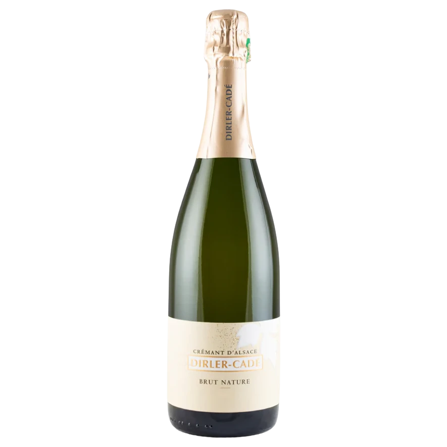A bottle of 2020 Domaine Dirler Cade Cremant d'Alsace Brut Nature 750ml White Wine