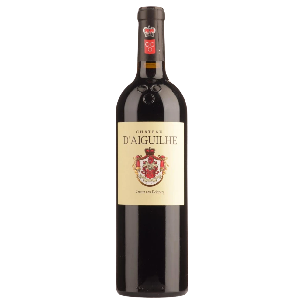 A bottle of 2022 Seigneurs D'Aiguilhe 750ml Red Wine