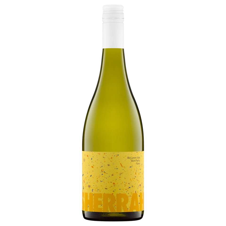A bottle of 2024 Sherrah Skin Party Fiano 750ml White Wine