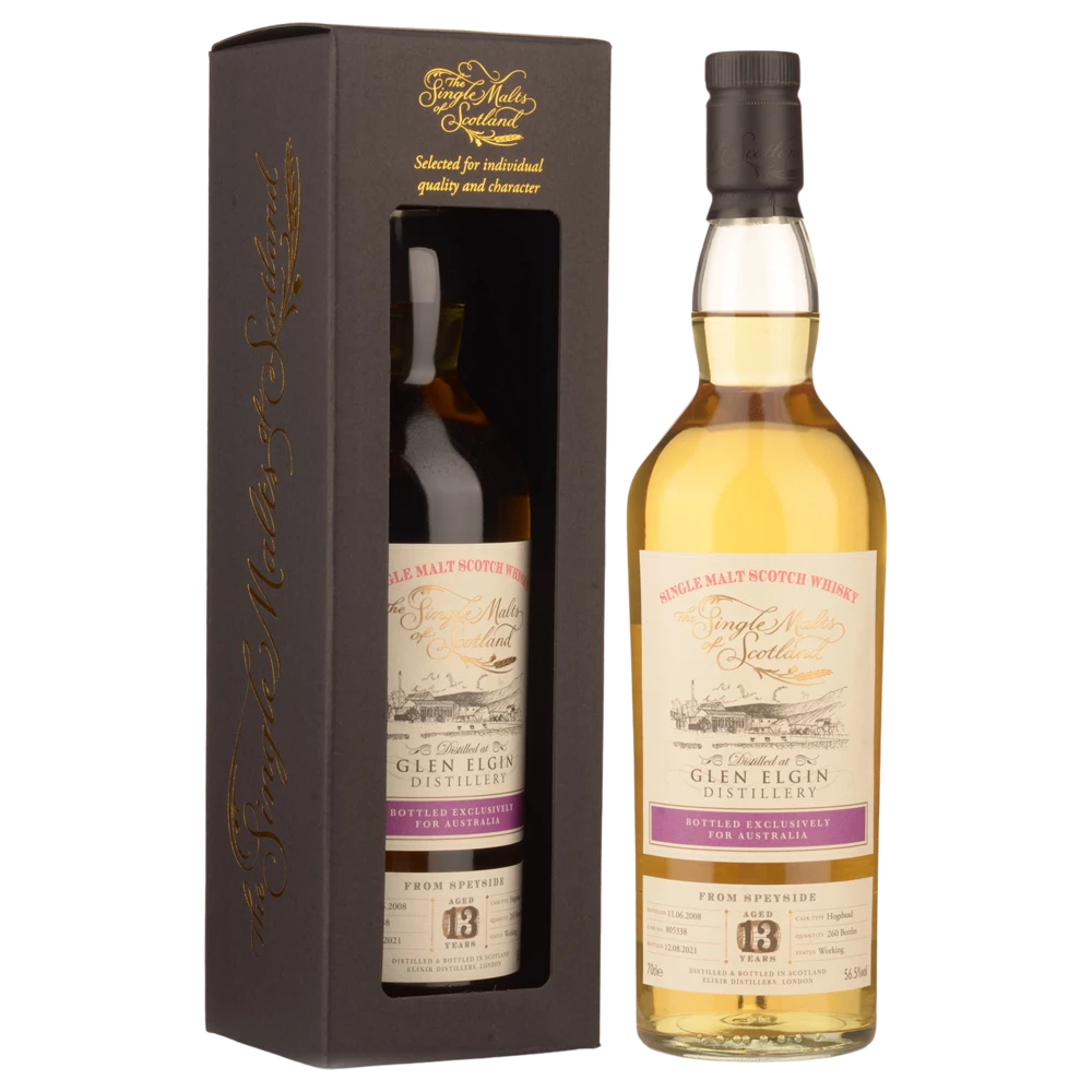 A bottle of Single Malts of Scotland Australian Exclusive Glen Elgin 2008 13YO 56.5% 700ml