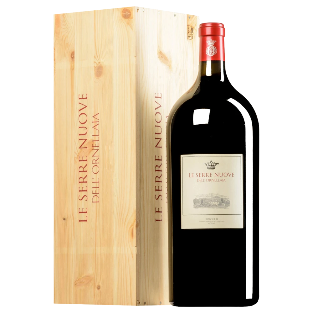 A bottle of Le Serre Nuove Dell ’Ornellaia 2022 6000ml Red Wine
