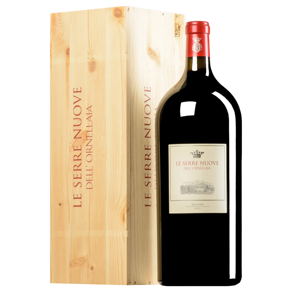 A bottle of Le Serre Nuove Dell ’Ornellaia 2022 6000ml Red Wine