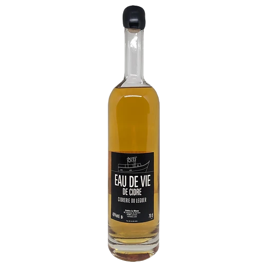 A bottle of Cidrerie du Leguer 'Eau de Vie de Cidre' spirits 700ml
