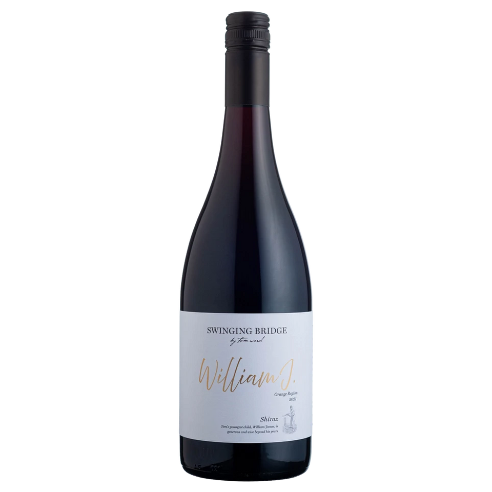 A bottle of 2022 Swinging Bridge William J Shiraz 750ml Red Wine