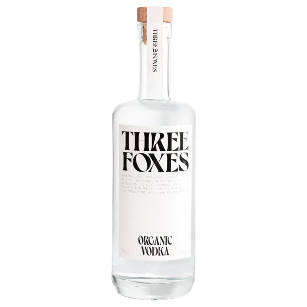 A bottle of Three Foxes Organic Vodka 38% 700ml