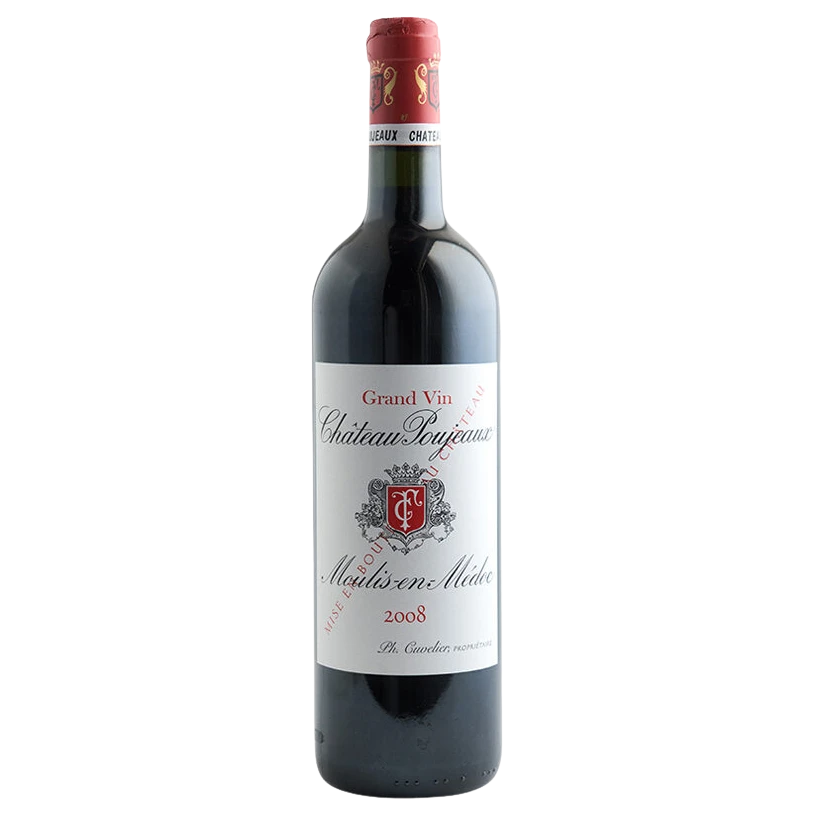 A bottle of 2008 Château Poujeaux Moulis en Médoc Bordeaux France 750ml Red Wine