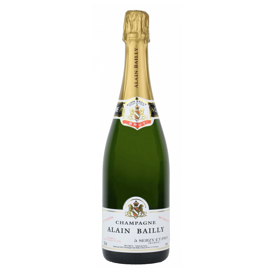 A bottle of NV Champagne Alain Bailly Brut 750ml Sparkling Wine