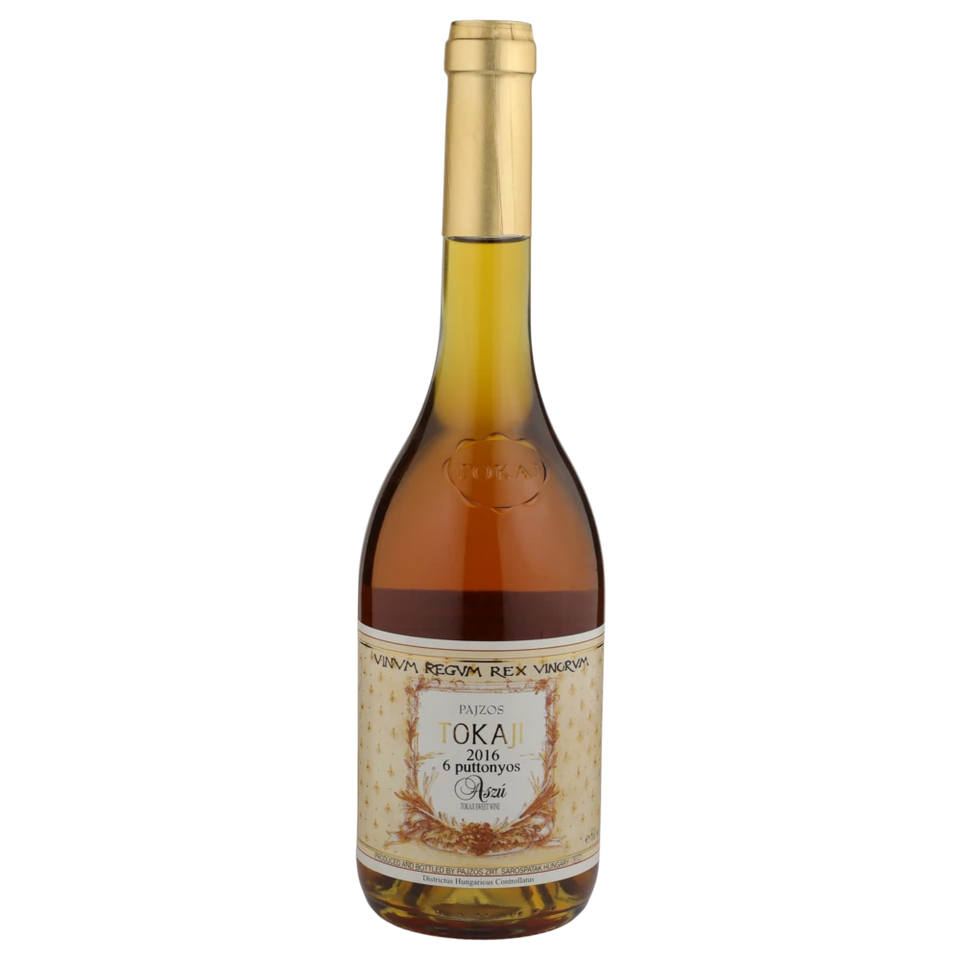 A bottle of 2016 Pajoz Aszu 6 Puttonys Tokaji Sauterne 500ml White Wine