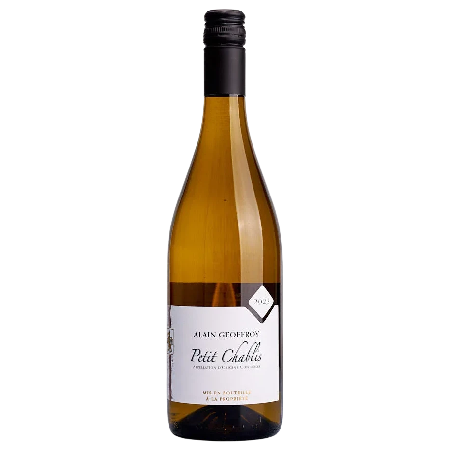 A bottle of 2023 Alain Geoffroy Petit Chablis 750ml White Wine