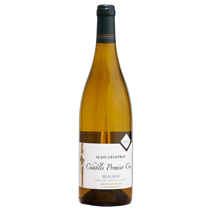 A bottle of 2022 Alain Geoffroy Signature Cru Chablis Beauroy 750ml White Wine