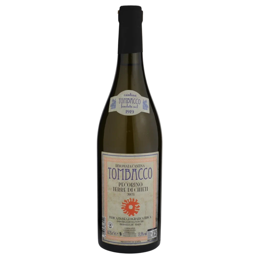 A bottle of 2023 Tombacco Pecorino Terre di Chieti 750ml White Wine