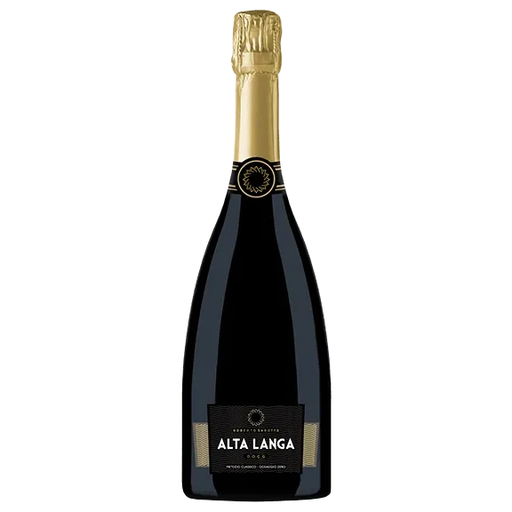 A bottle of Robert Sarotto Alta Langa DOCG Metodo Classico Dosaggio Zero 2018 750ml Sparkling Wine