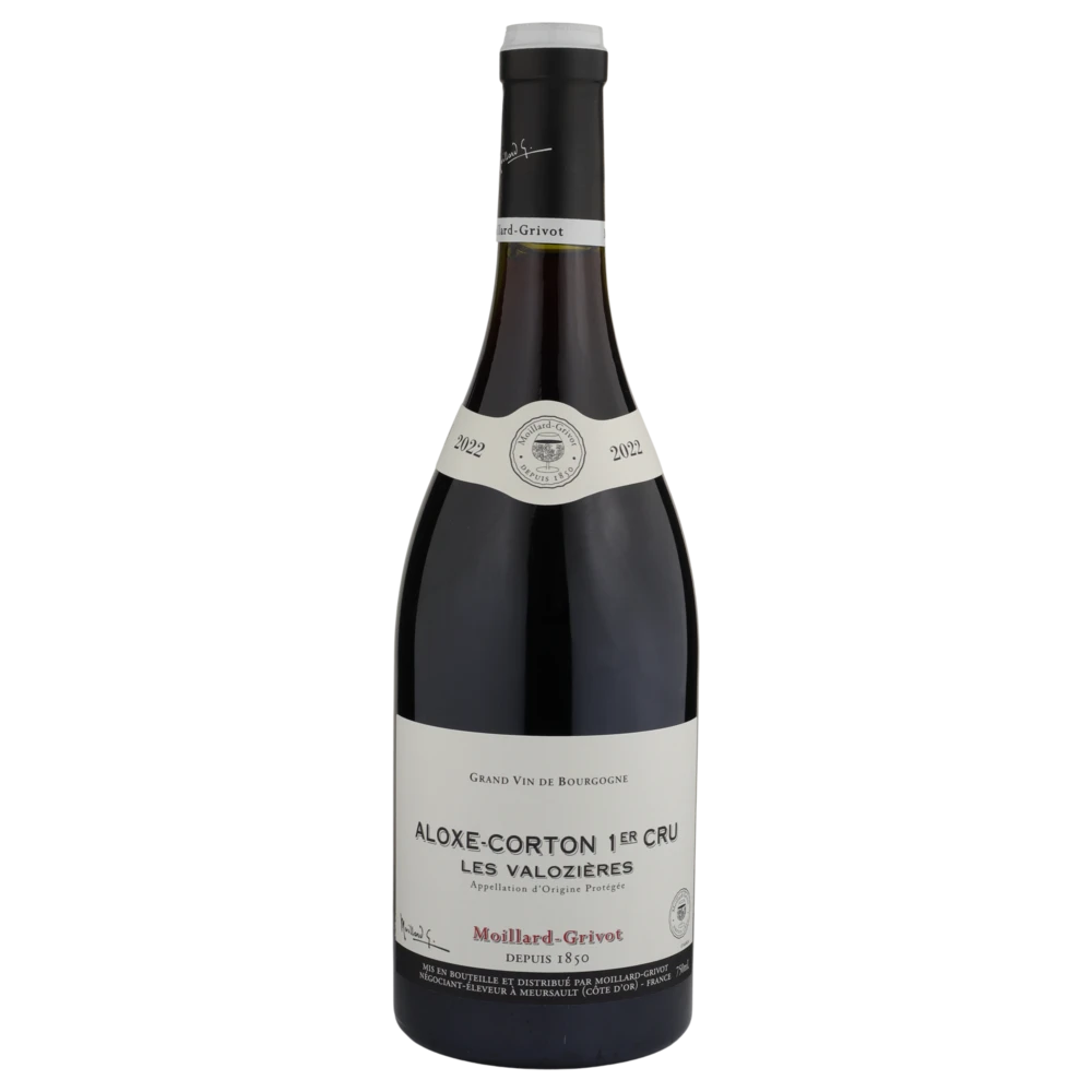 A bottle of 2022 Moillard Grivot Aloxe Corton 1er Cru 750ml Red Wine