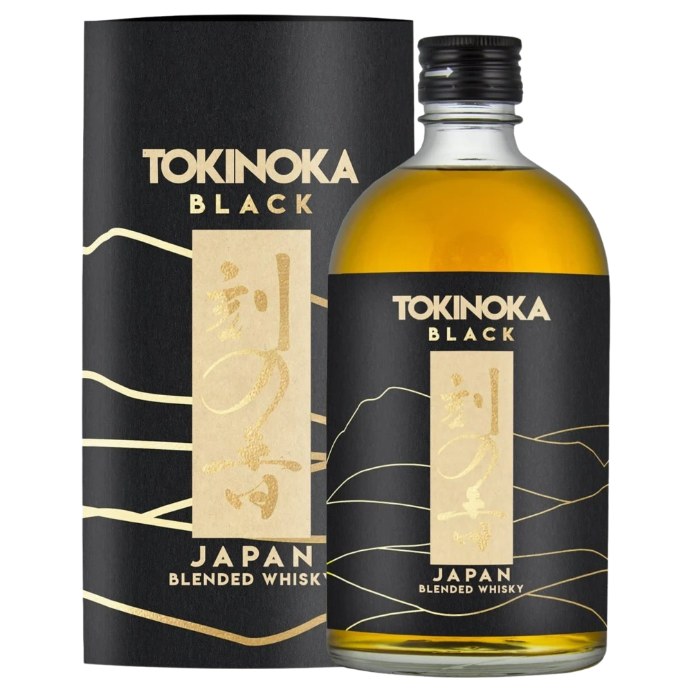 A bottle of Tokinoka Black Blended Japanese Whisky 50% 500ml