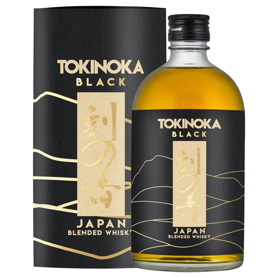 A bottle of Tokinoka Black Blended Japanese Whisky 50% 500ml