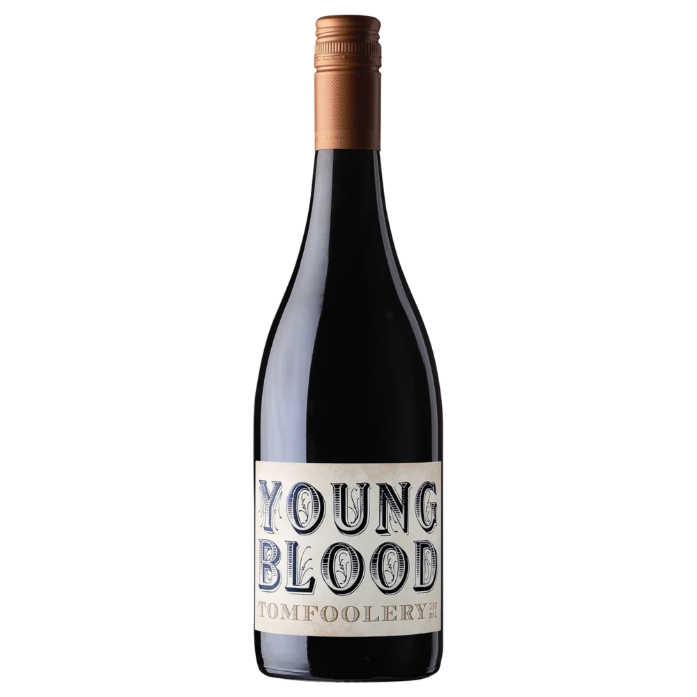 A bottle of 2022 Tomfoolery Young Blood GSM 22 750ml Red Wine