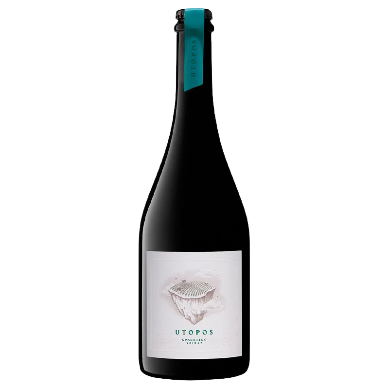 A bottle of 2021 Utopos Sparkling Shiraz 2018 750ml Red Wine