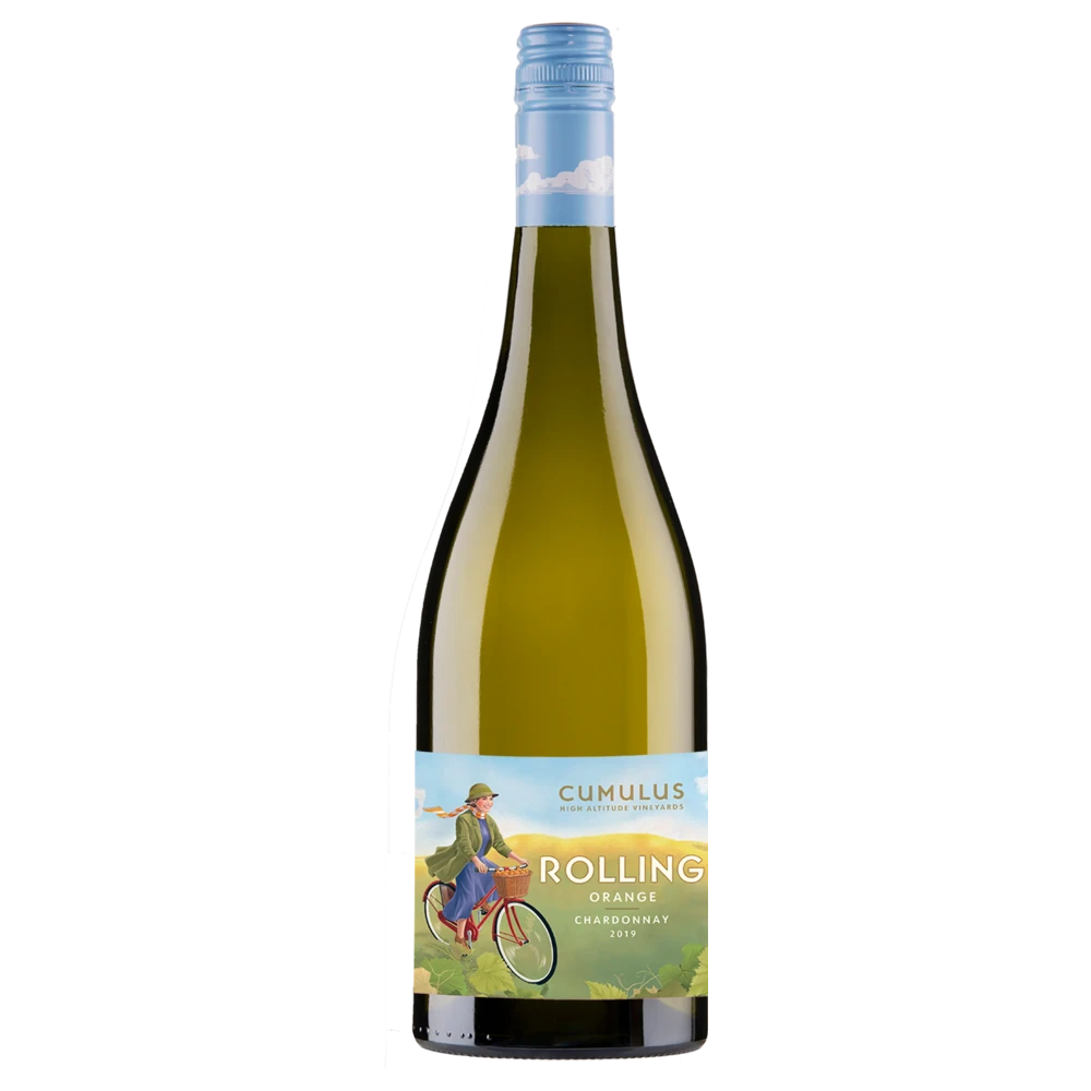 A bottle of 2022 Rolling Chardonnay Orange 750ml White Wine