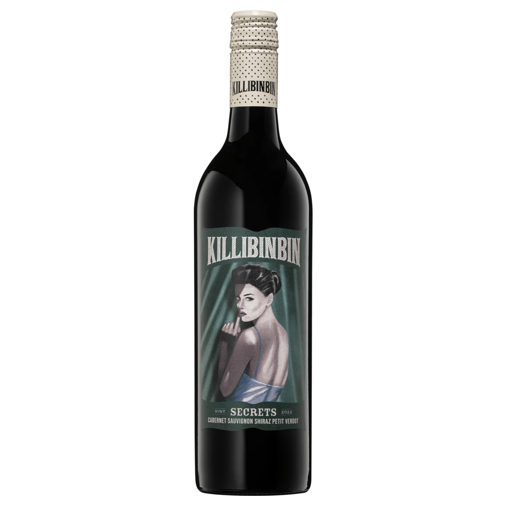 A bottle of Killibinbin Secrets Cabernet Shiraz Langhorne Creek 2022 750ml White Wine