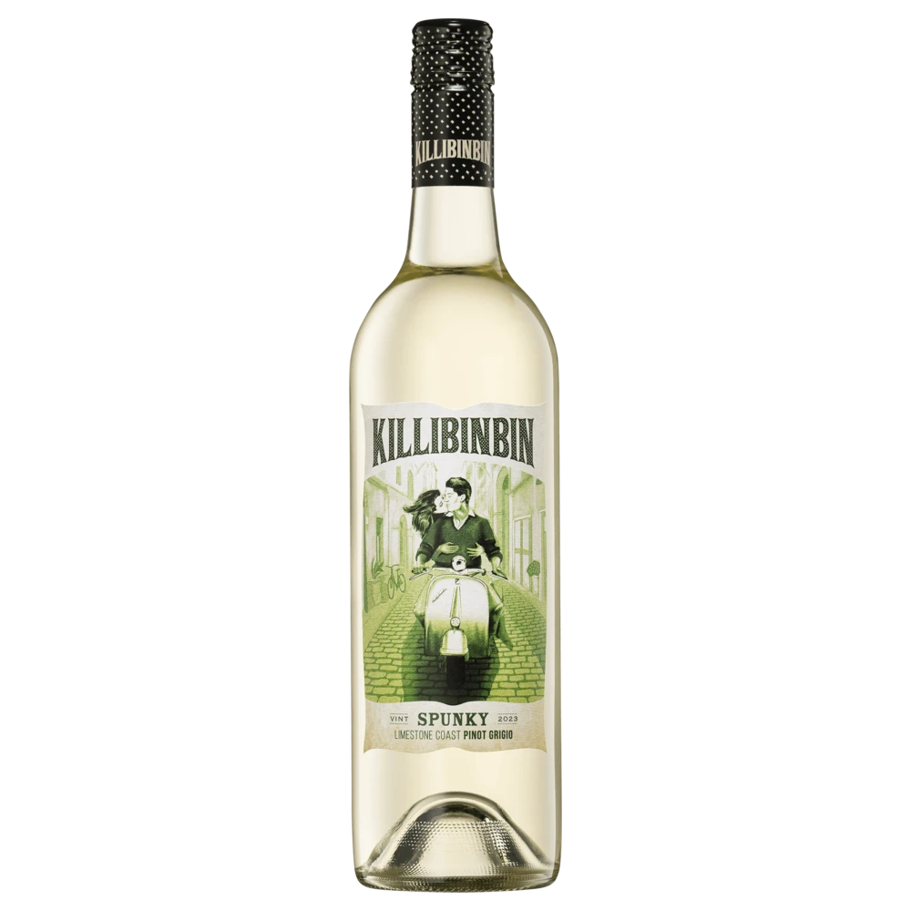A bottle of 2023 Killibinbin Spunky Pinot Gr Langhorne Creek 750ml Red Wine