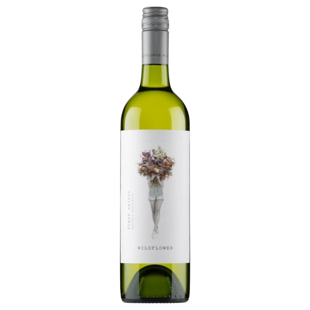 A bottle of 2023 Wildflower Pinot Grigio Victoria 750ml White Wine