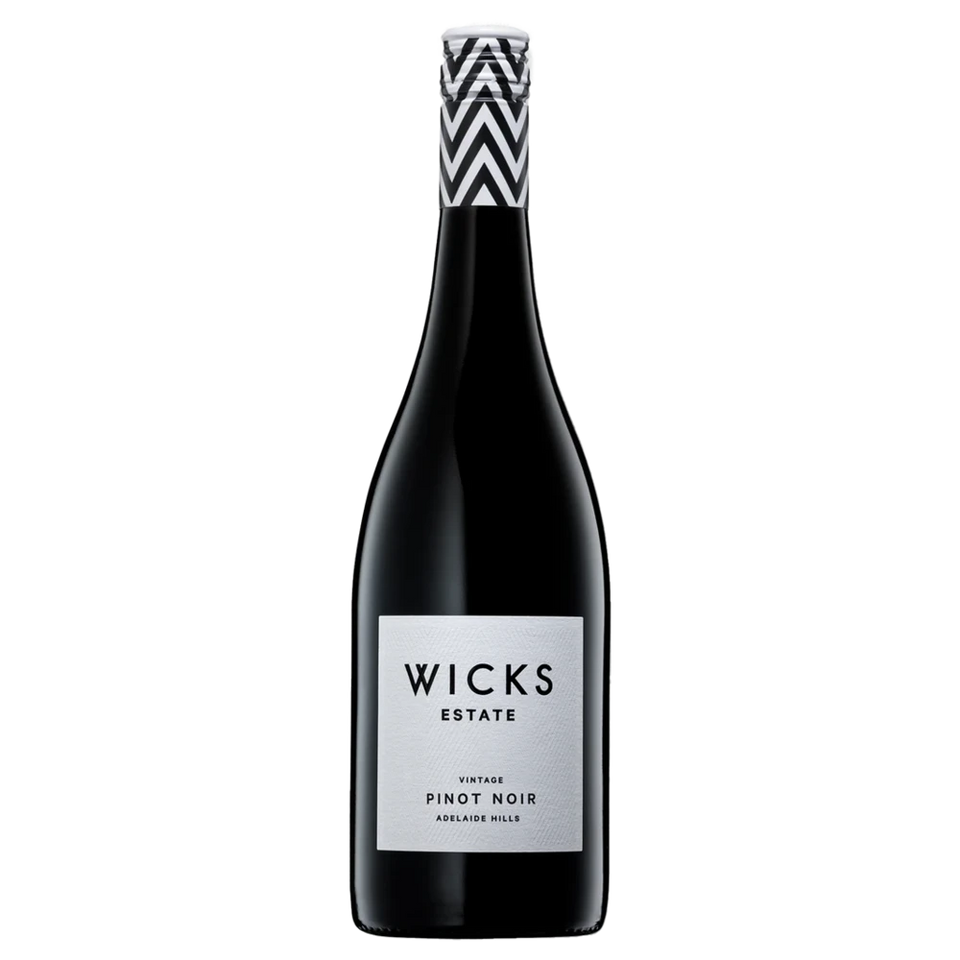 A bottle of 2024 Wicks Estate Pinot Noir Adelaide Hills 750ml Red Wine