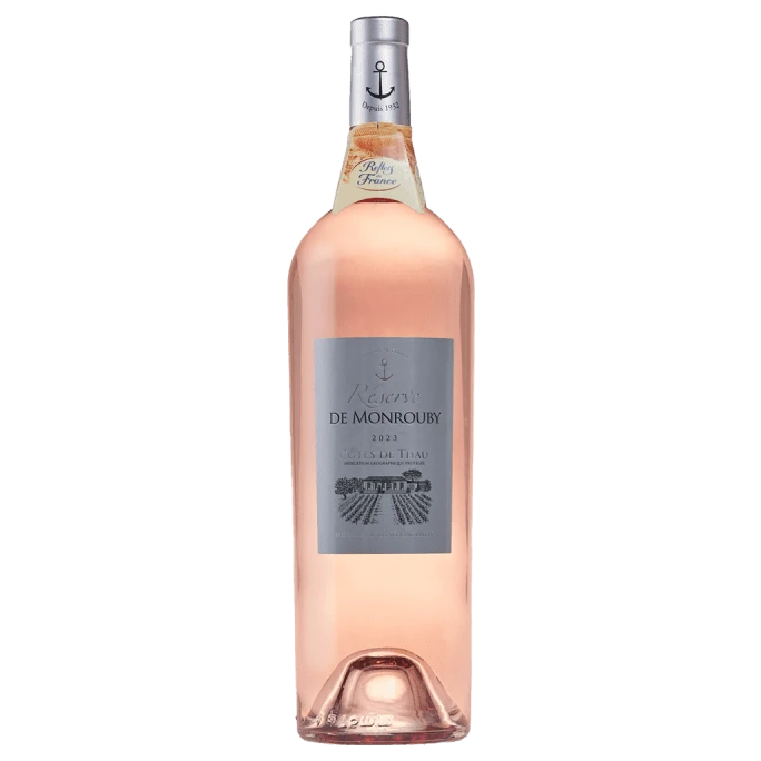 A bottle of Monrouby Cotes de Thau IGP Rose 2022 750ml Rose Wine