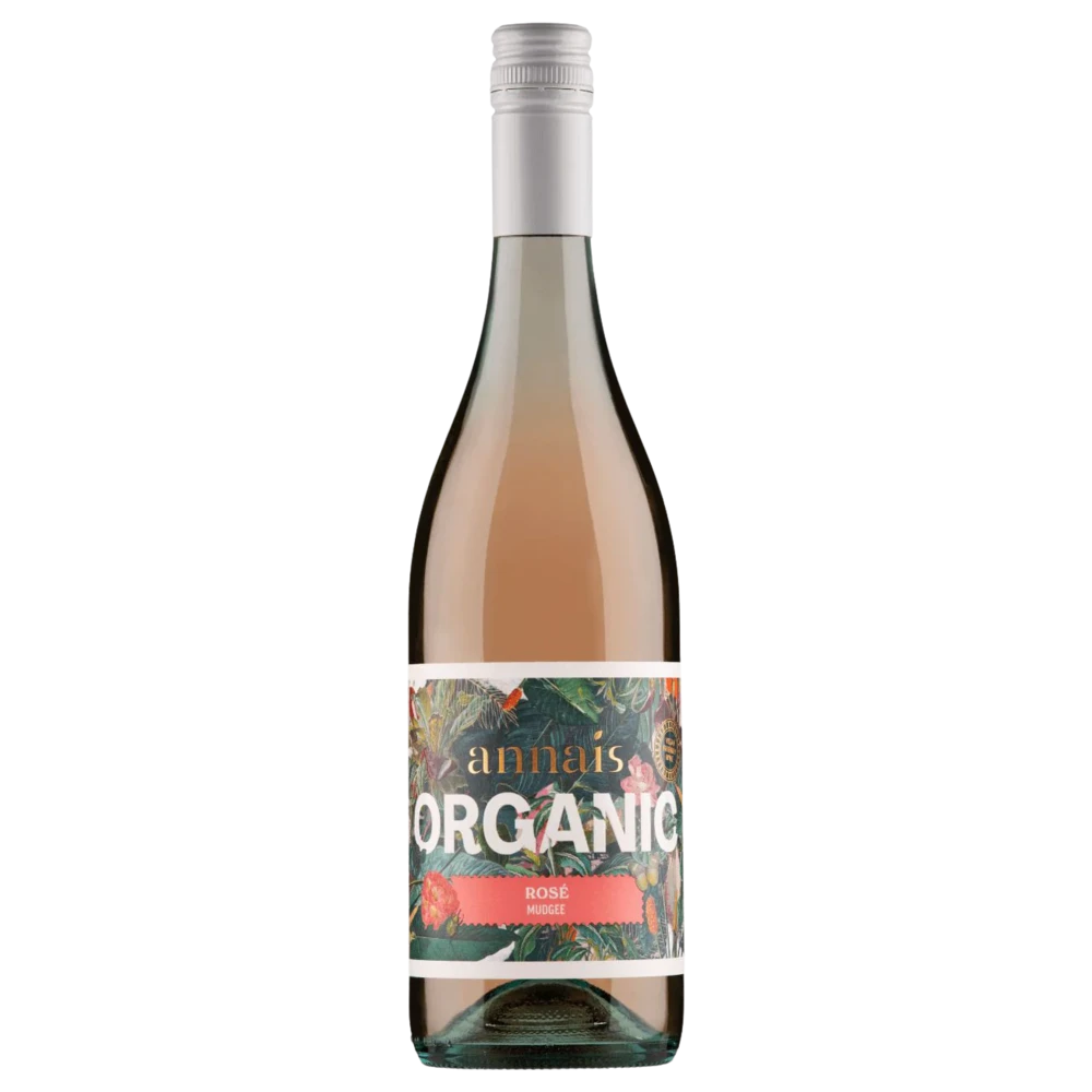 A bottle of 2024 Annais Organic Rose Mudgee 750ml Rose Wine