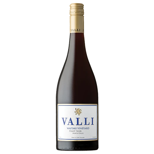 A bottle of 2022 Valli Vineyards Waitaki Vineyard Pinot Noir 750ml Red Wine