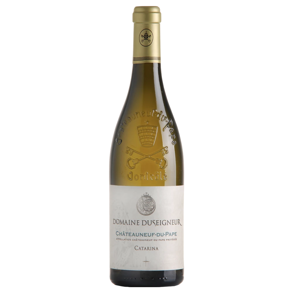 A bottle of 2021 Domaine Duseigneur Chateauneuf du Pape 'Catarina' white 750ml White Wine
