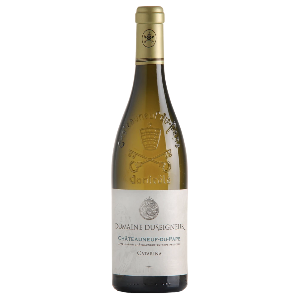 A bottle of 2021 Domaine Duseigneur Chateauneuf du Pape 'Catarina' white 750ml White Wine