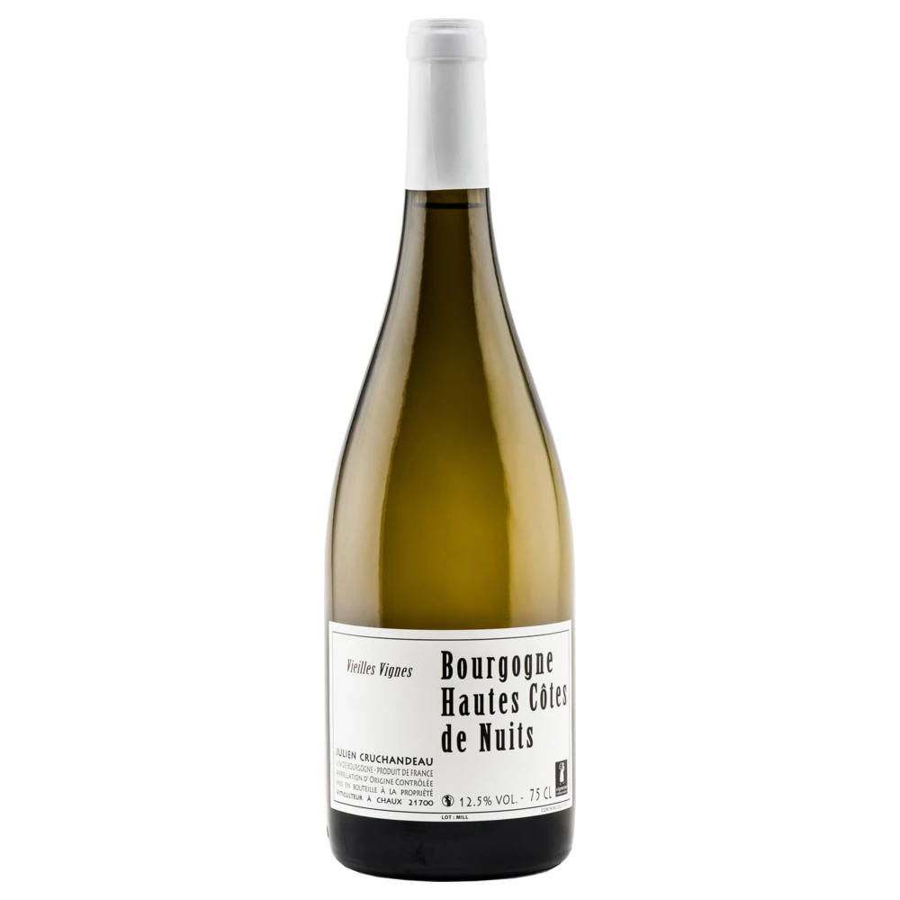 A bottle of 2022 Domaine Cruchandeau Bourgogne Hautes Cotes de Nuits Blanc 'Vieilles Vignes' white 750ml White Wine