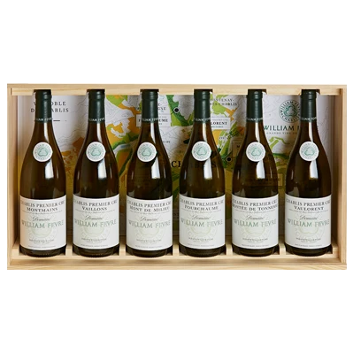 A bottle of 2020 Domaine William Fèvre 1er Cru Journey Pack 750ml 4500ml White Wine