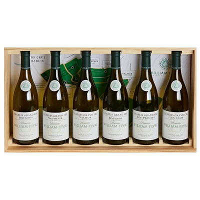 A bottle of 2020 Domaine William Fèvre Grands Cru Journey Pack 750ml 4500ml White Wine