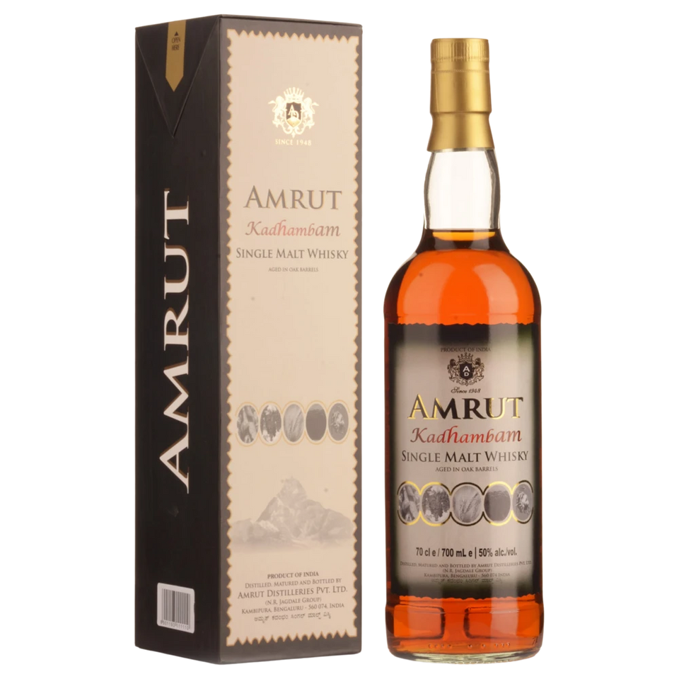 A bottle of Amrut Kadhambam 50% 700ml
