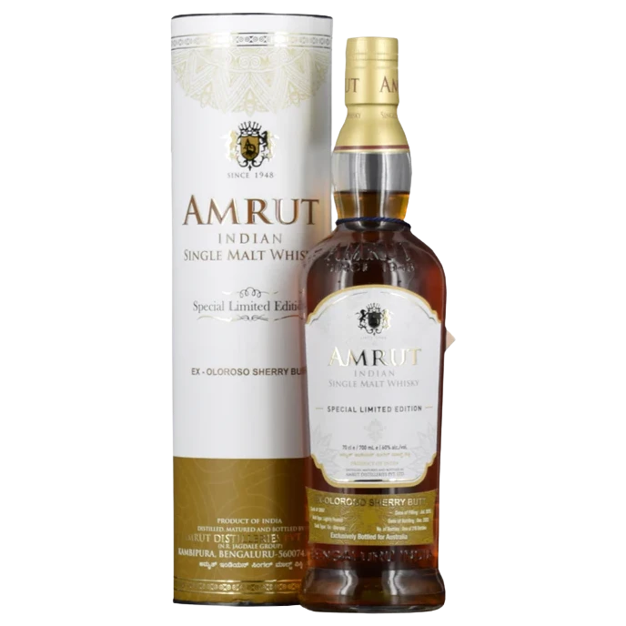 A bottle of Amrut Single Cask Oloroso Cask#3897 60% 700ml