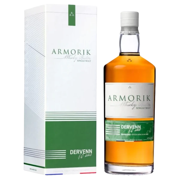 A bottle of Armorik Dervenn 10 Ans (10YO) French Single Malt Whisky 46% 700ml