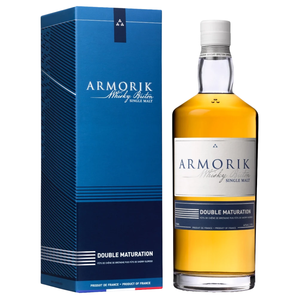 A bottle of Armorik Double Maturation French Single Malt Whisky 46% 700ml