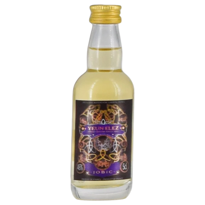 A bottle of Armorik Yeun Elez Jobic Peated Single Malt Miniature 46% 50ml