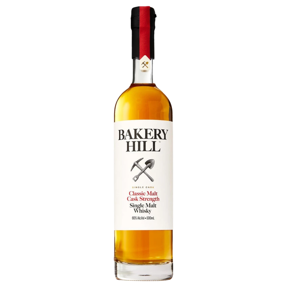 A bottle of Bakery Hill Classic Malt Cask Strength 500ml