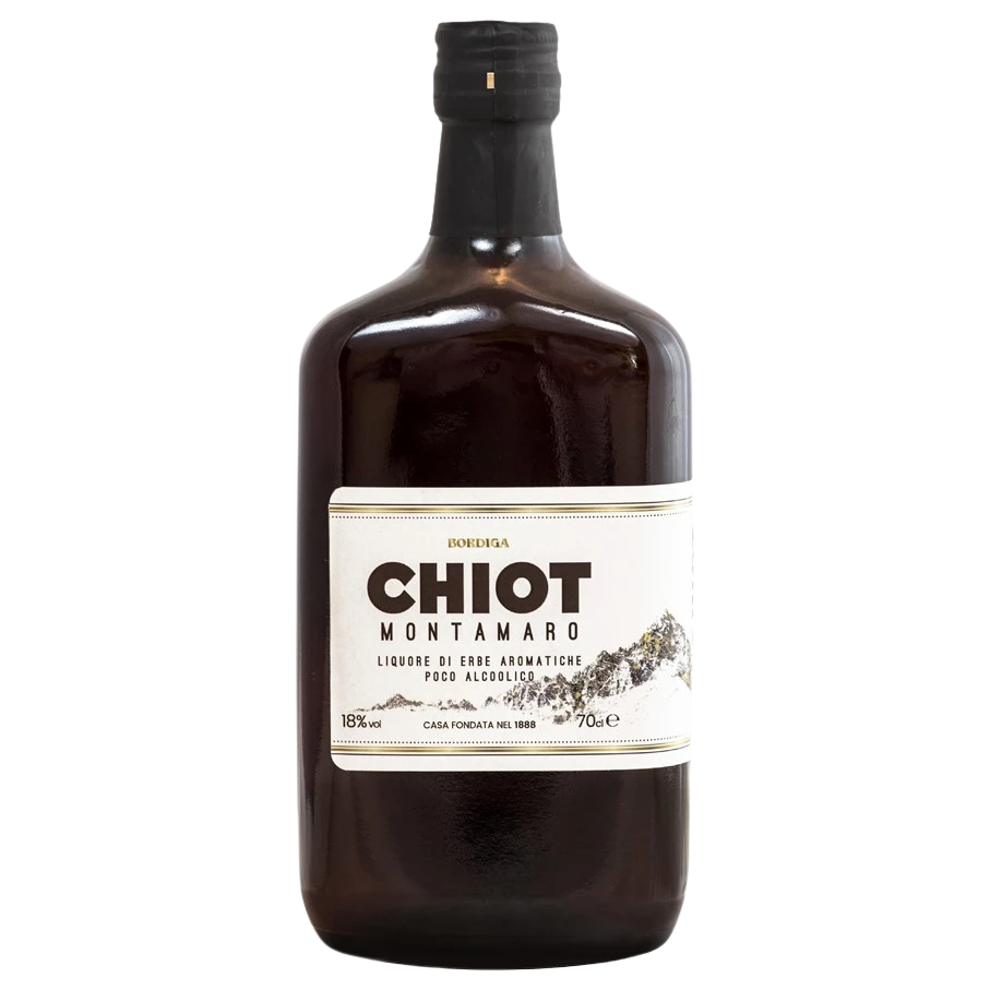 A bottle of Bordiga Amaro Chiot Montamaro 18% 700mL 700ml