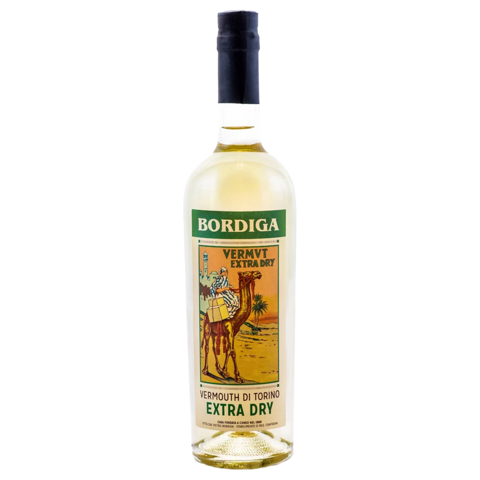 A bottle of Bordiga Vermouth di Torino Extra Dry 18% 750ml Fortified Wine