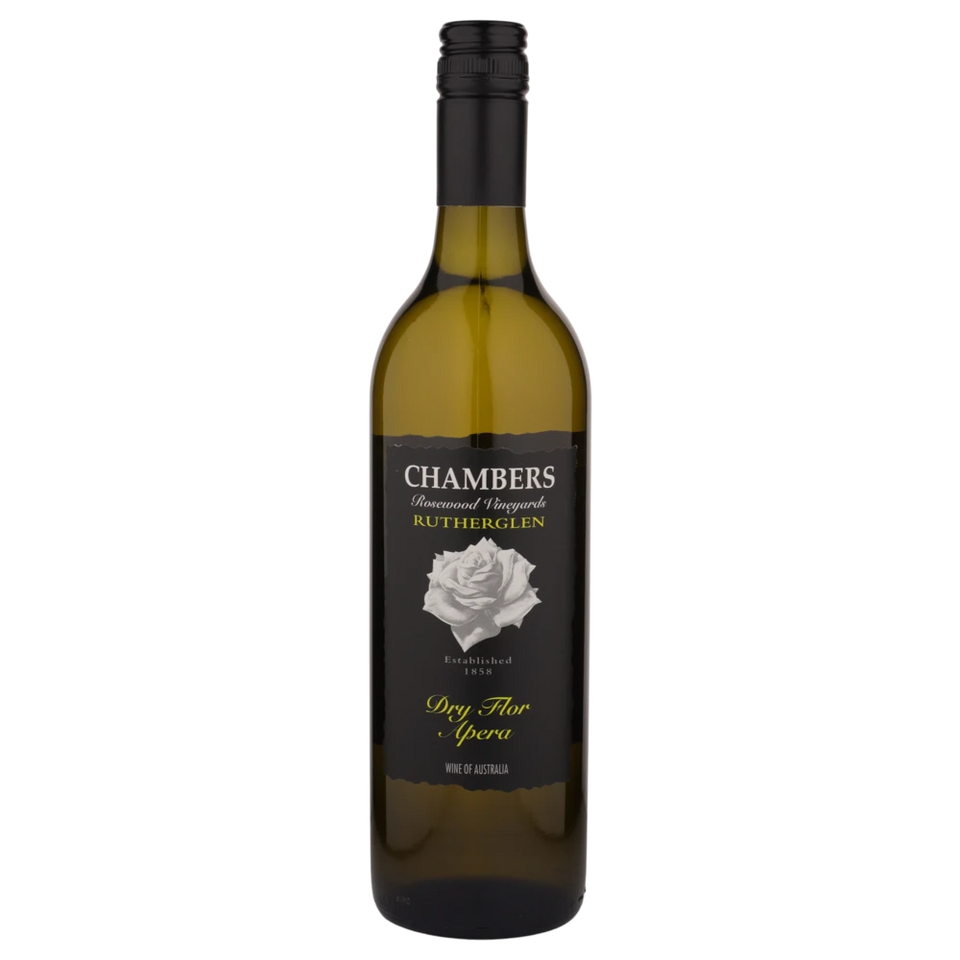 A bottle of Chambers Rutherglen Dry Flor Apera 750ml Fortified Wine