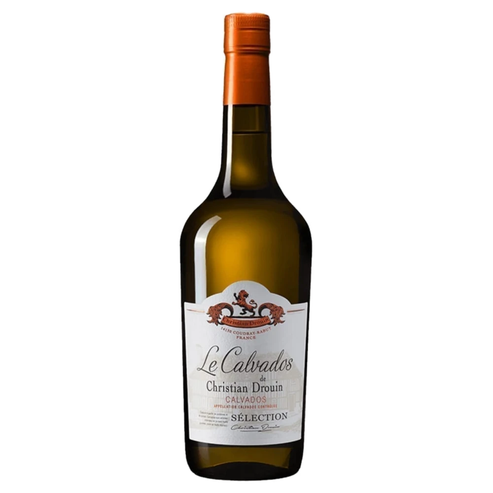 A bottle of Christian Drouin Selection Calvados 40% 350ml