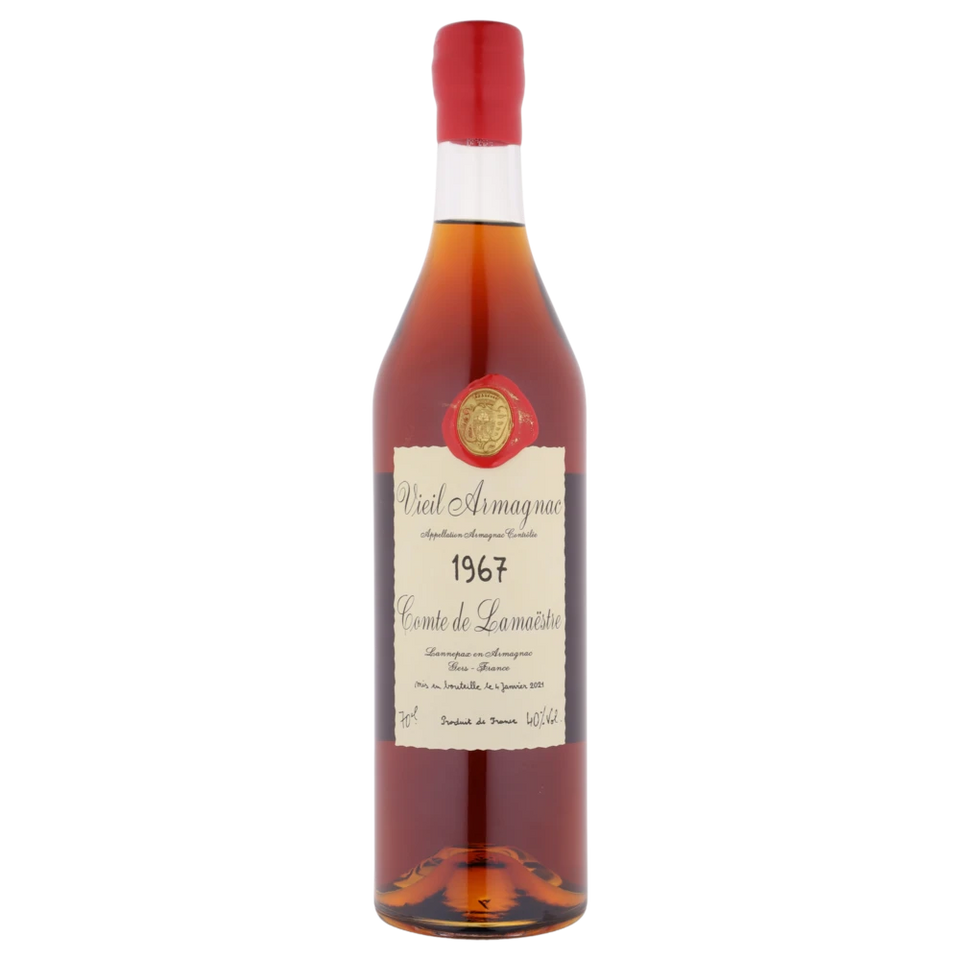 A bottle of Comte de Lamaestre Bas-Armagnac 1967 700ml