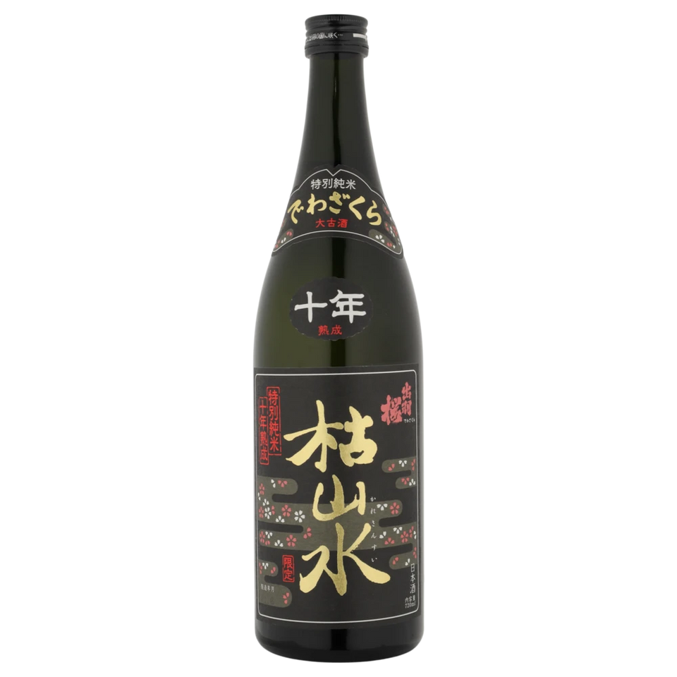 A bottle of Dewazakura Karesansui Tokubetsu Junmai 10Yo NV 720mL 720ml